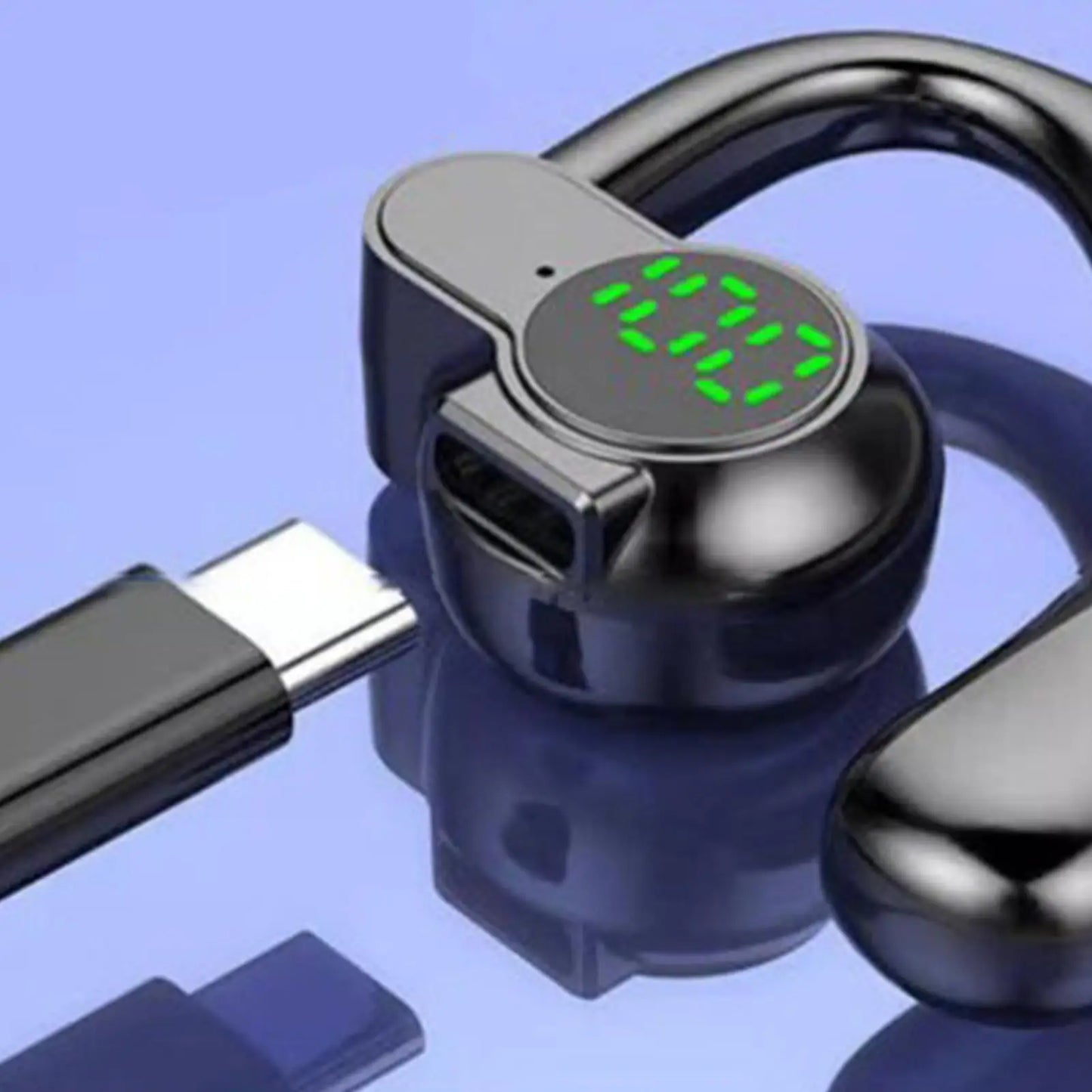 Single Ear-hook Blue Tooth 5.4 Headset Digital Display Wireless Sports Earbuds For Music Phone Calls Running Work Gym