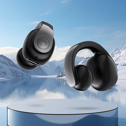 Wireless Ear Clip On Earphone Waterproof Bluetooth-Compatible 5.4 Sports Earphones Noise Canceling HiFi Stereo Headset