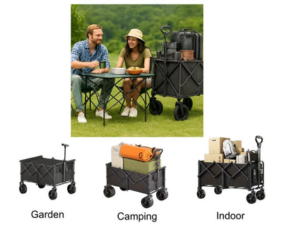 Versatile Heavy-Duty Collapsible Cart for Camping, Beach & Shopping