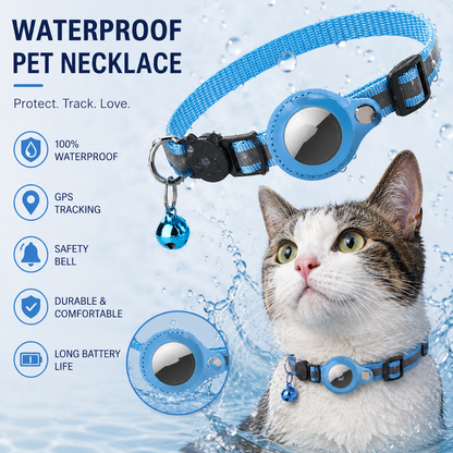 Waterproof Reflective AirTag Collar for Dog & Cat