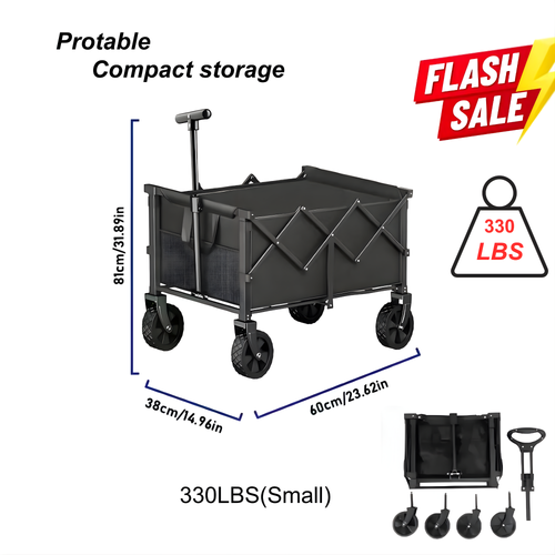 Versatile Heavy-Duty Collapsible Cart for Camping, Beach & Shopping
