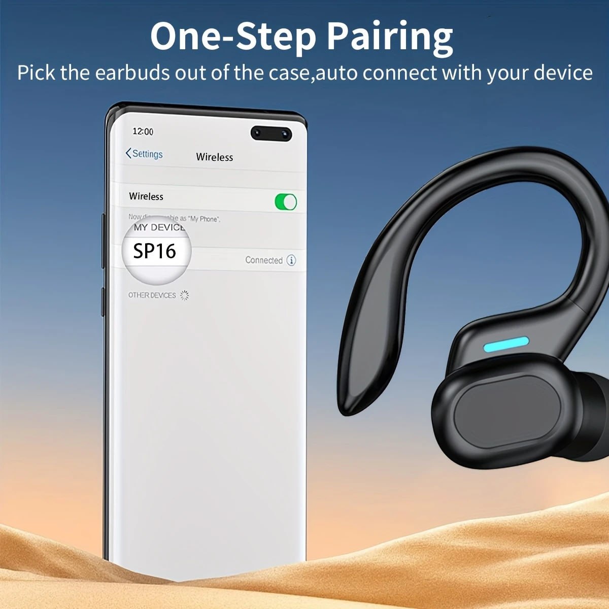 Original Wireless Earphones Ture Wireless Earbuds Ear Hook Sports HiFI Stereo Waterproof Headset With Mic TWS Headphone